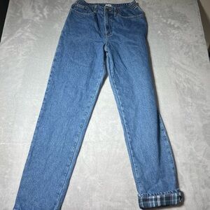 LL Bean Flannel Lined Denim Jeans Original Fit/Relaxed Womens Size 8 Tall